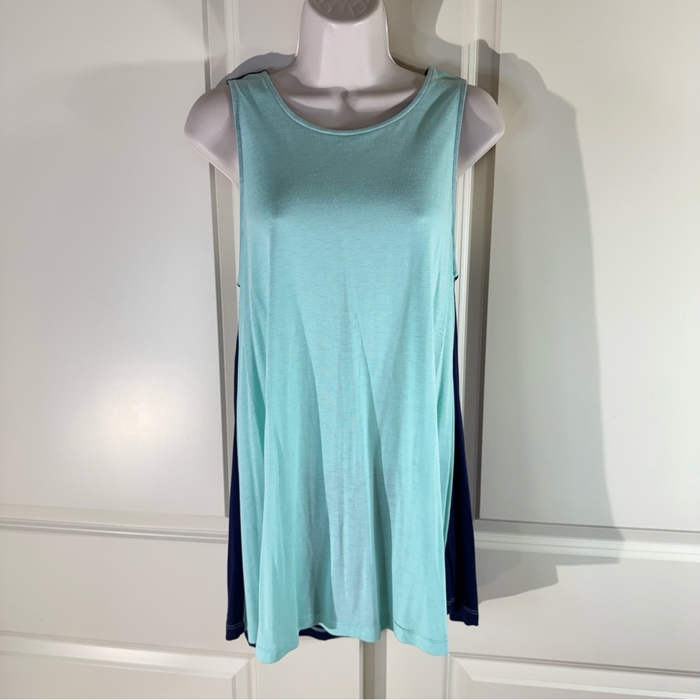 Charming Charlie Aqua and Navy Tank Top
